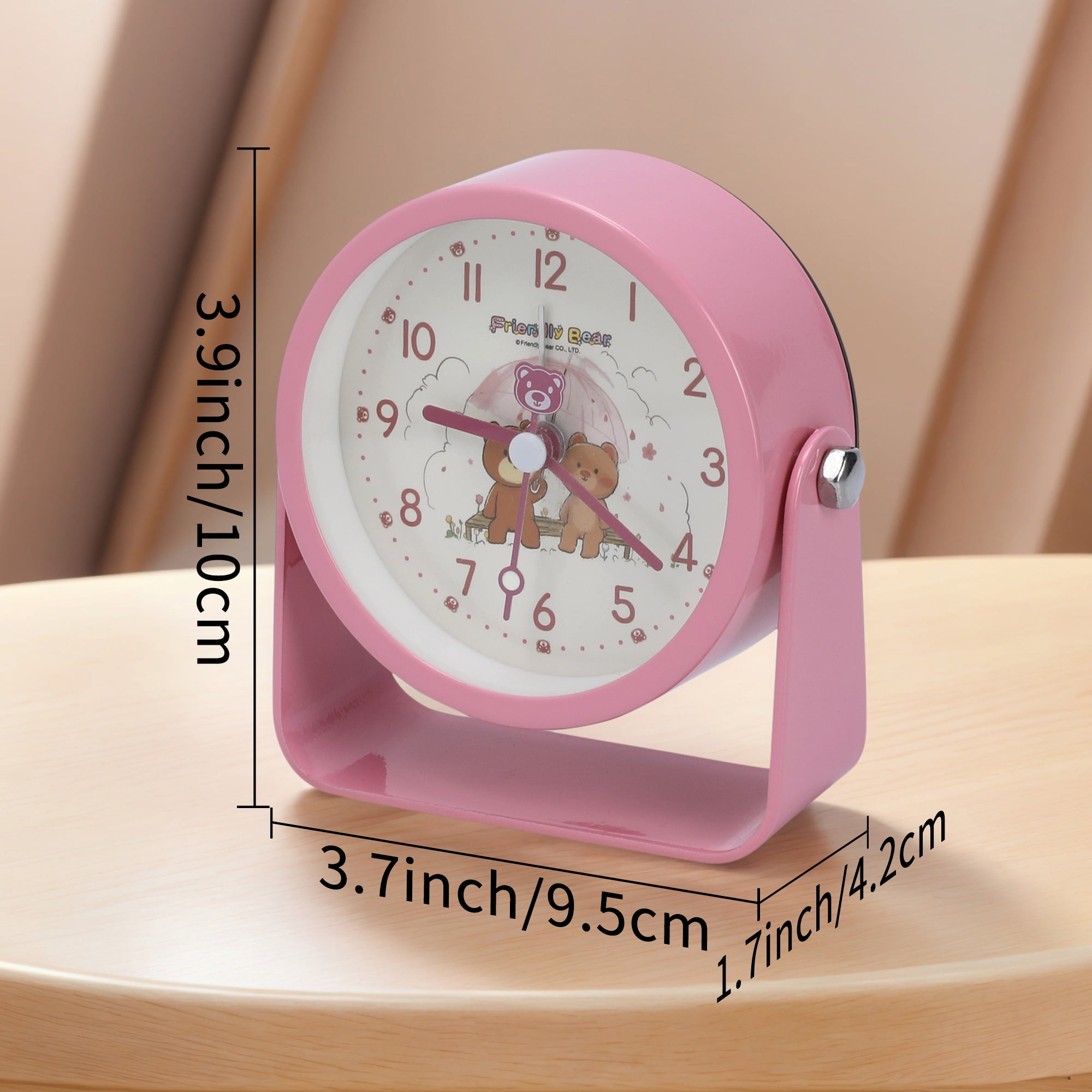 Unique Bargains Rotatable Alarm Clock with Animal Pattern Brown 3.9"L x 1.7"W x 3.7"H