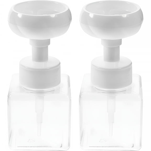 ACDANC 2Pcs Foaming Hand Soap Dispensers Flower Stamp Shape Foam Soap Pump Bottles Empty Plastic Shampoo Containers