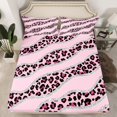 thumbnail image 2 of Homewish Pink Polkadot 4pcs King Sheet Set, Leopard Cheetah Print Bedding, 2 of 7