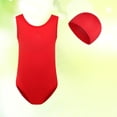 thumbnail image 2 of Coerni Girls One Piece Swimsuits Solid Color Ruched Bathing Suit for Tween Girls Hawaiian Athletic Swimwear with Matching Swim Cap, 2 of 3