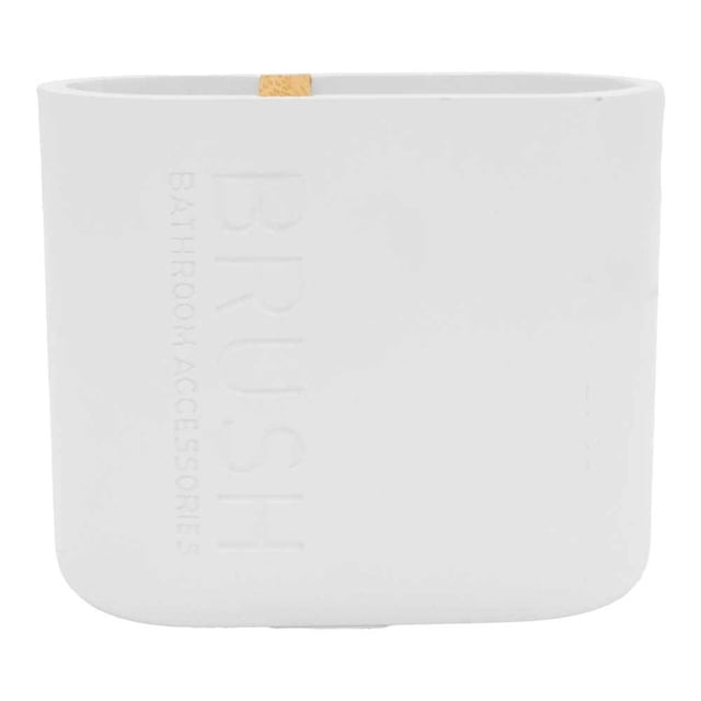 Porta Cepillos Mainstays 9.5 x 6.5 cm Diseño Liso Color Blanco