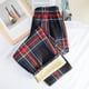 thumbnail image 1 of Pantalones a cuadros para mujer, de otoño e invierno, de cintura alta, estilo coreano, holgados, adelgazantes, de pierna ancha, con forro polar, gruesos, informales, 1 of 4