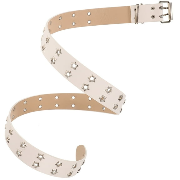 KALLORY 1Pack Men's Belt 11.8x1.3in Imitation Leather Alloy Adjustable Length Punk Style For Party Club