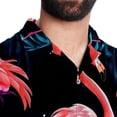 thumbnail image 5 of Flamingo Tropical Rainforest Men's Hawaiian Print Casual Button Down Short Sleeve Summer Beach Shirt - Unisex, 5 of 6