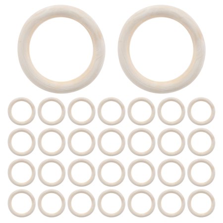 30Pcs 70mm Wood Rings Wooden Ring Wood Circles for   Macrame Plant Hanger Ornaments and Jewelry Making