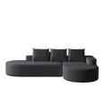 thumbnail image 5 of JERFIT Modern Chenille Fabric L-Shaped Sectional Sofa C Couch with Pillows, Modular Curved Design for Living Room, Black, 5 of 10