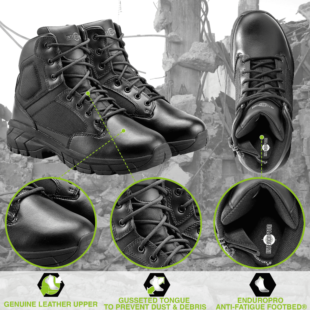 Interceptor Mens Tactical Boots with Zipper and Soft Cambodia Ubuy - Main Image