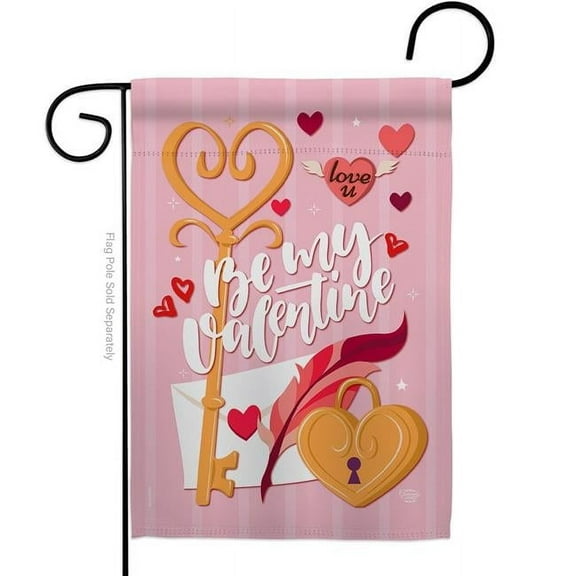 Ornament Collection G192054-BO Be My Valentine Springtime Double-Sided Decorative Garden Flag, Multi Color