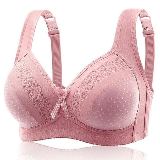 Abcnature Women Full Coverage Bras Elderly Bras without Steel Rings Plus Size Underwear Front Button Style Bras