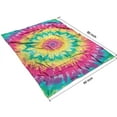thumbnail image 4 of Colorful Rainbow Tie Dye Spiral Pattern Blanket,Comfortable Soft Lamb Wool Throw Blanket,All Season,Warm Lightweight Blankets for Sofa Bed Couch Living Room Chair,60"x80", 4 of 4