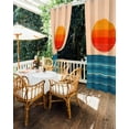thumbnail image 5 of nqOlkjepod Outdoor Curtains for Patio Waterproof, Orange Blue Stripe Outdoor Privacy Panels Grommet, Watercolor Clean-lined Abstract Blackout Outside Curtains for Porch/Cabana 54"x95", 1 Panel, 5 of 8