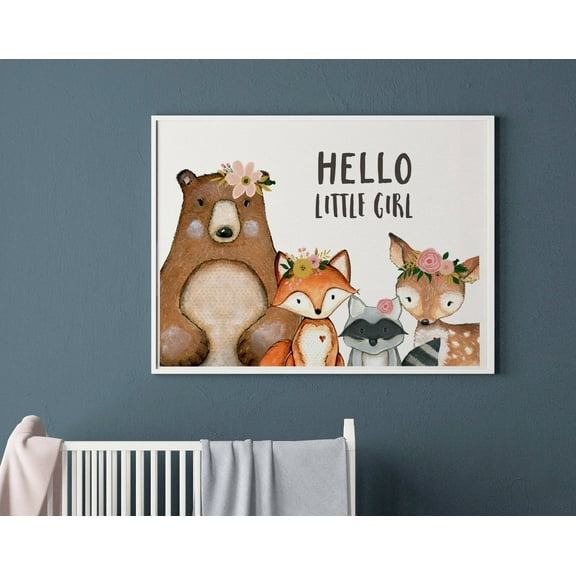 Woodland Nursery Decor, Girls Nursery Art, Nursery Nursery Wall Art, Woodland Animal Forest Nursery, Woodland Baby Prints, Wall Art, Modern Wall Decor, 8x12 UNFRAMED