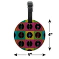 thumbnail image 6 of Vinyl LP Records Rainbow Colored Background Round Leather Luggage Card Suitcase Carry-On ID Tag, 6 of 8