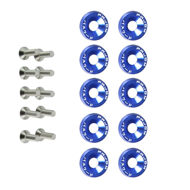 Speravity Juego surtido de arandelas y tornillos para coche de 10 piezas, Kit de arandela decorativa para pernos de vehículo, repuestos para automóviles Accesorios para motos Azul Speravity VI018653-02