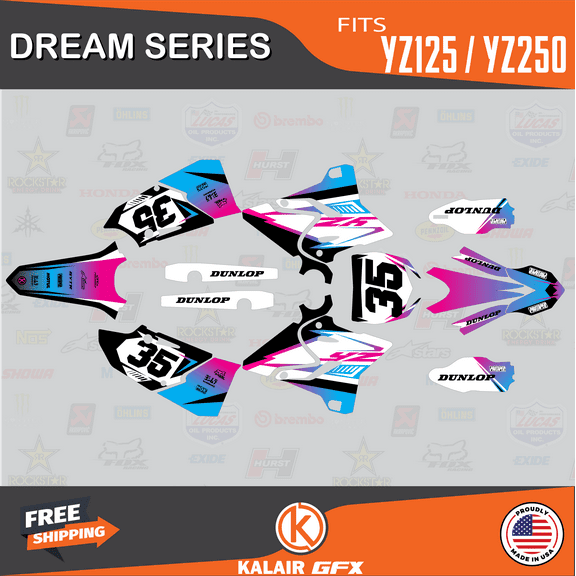 Kalair GFX Graphics Kit for Yamaha YZ125 (2015-2021) Dream Series