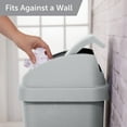 thumbnail image 4 of Sterilite Kitchen Trash Can, 13 Gallon Plastic Garbage Bin with Swing Top Lid, Light Gray, 4 of 9