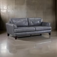 thumbnail image 6 of Lisa 88 Inch Sofa- Gray Top Grain and Split Leather- Brown Solid Wood, 6 of 7