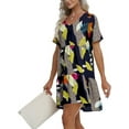 thumbnail image 3 of MLANM Women Summer Tunic Dress V Neck Casual Loose Flowy Swing Shift Dresses, XL Print Geometry, 3 of 9