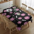 thumbnail image 2 of Pink Fall Pumpkins Bats Stars Pattern Rectangle Tablecloth 60"x84",Waterproof Polyester Rectangle Table Cloth, Wipeable Spillproof Polyester Tablecloth for Dining, Camping, Indoor and Outdoor, 2 of 5