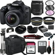 Canon EOS 2000D Rebel T7 DSLR Camera with 18-55mm f/3.5-5.6 Zoom Lens     128GB Card, Tripod, Flash, and More 20pc Bundle