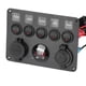 thumbnail image 5 of Panel de interruptor basculante resistente al agua de 5 bandas, Panel de interruptor de palanca LED con voltímetro Digital para yate de lancha de coche RV(Rojo), 5 of 5