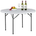 thumbnail image 7 of HXYHJ 3/4/6/8 FT Plastic Folding Tables - Ultra - Portable, Durable for Indoor & Outdoor Use - Ideal for Picnics, Camping, Parties and More-4 FT Round (2 PCS), 7 of 7