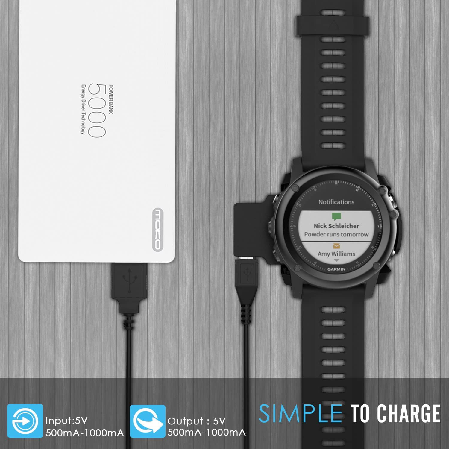 Replace Charging Cradle Dock+USB Data Cable Sync For Garmin Fenix 3 HR 