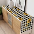 thumbnail image 4 of Sunflower Checked Table Runner - 60 Inch Long, Kitchen Dining Table Runner Dresser Scarves, Vintage Garden Floral Bees Farmhouse Farmhouse Decor for Coffee Tables Wedding Party Banquet, 4 of 8