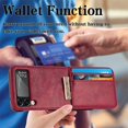 thumbnail image 2 of for Samsung Galaxy Z Flip 3 Wallet Case with Card Holder,Touch Slim PU Leather Shockproof Phone Case Cover for Samsung Galaxy Z Flip 3 5G DK Red, 2 of 16