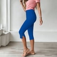 thumbnail image 4 of Favoffer Women High Waist Yoga Pants Split Hem Stretchy Slim Fit Active Bottoms Breathable Calf Length Workout Pants for Fitness, 4 of 6
