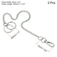 thumbnail image 2 of Uxcell 12" 304 Stainless Steel Keychain with Keyrings Hook Clasp Belt Loop Clip, 2 Pack, 2 of 5