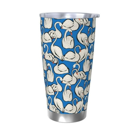 

KLL Swan Birds Print 40oz Stainless Steel Insulated Car Cup with Spillproof Lid - Keep Your Drink Hot or Cold on the Go-Without Straw