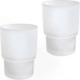 thumbnail image 1 of Frosted Glass Toothbrush Holder, 2-Pack, Wall Mount Replacement Cups, 1 of 5