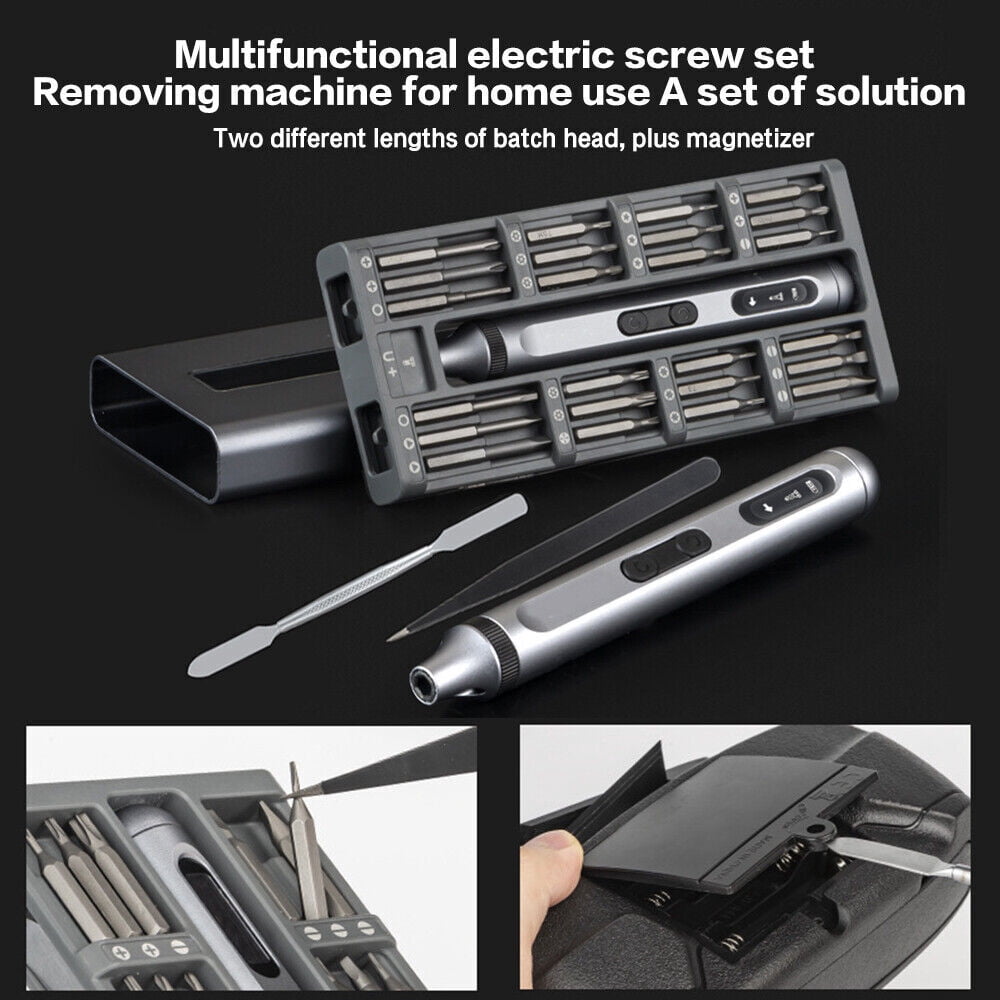Soleiwear Mini Electric Screwdriver, Soleiwear Electric Screwdriver, Screwdriver 50 Bits Set, 52 IN 1 Mini Precision Electric Screwdriver Set Magnetic Cordless Screwdriver