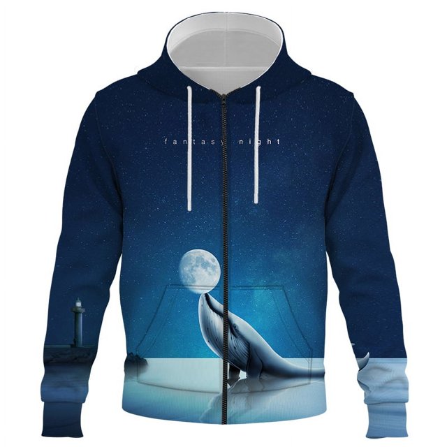 Hot Selling Zipper Hoodies Creative Sky 3D Printing Hooded Jacket Men's Women's Pullover Pattern Spring And Autumn Jacket Men