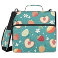 thumbnail image 2 of WOBOGO Peaches and Strawberries in A Repeating Pattern Ring Binder Bag 1.5in Folder Organizer with Shoulder Strap for 13Inch Laptop and 500 Sheets of Paper, 2 of 8