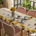thumbnail image 3 of Sunflowers Dog Table Cloths for 8 Foot Rectangle Tables, Spring Watercolor Floral Stars on Linen Patio Waterproof Elastic Fitted Tablecloths, Washable Rectangular Table Cover for Camping, 3 of 8