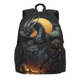 thumbnail image 2 of Zufioo Full Moon Black Dragon Pattern Adult Backpack,Wear-resistant and Breathable Multi-pocket Backpack, Suitable for Travel, Business and Outdoor Activities, 2 of 9