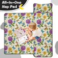 thumbnail image 4 of Butterfly and Floral Purple Pattern Teens Toddler Nap Mat with Pillow, Sleeping Mat Bag for Preschool Daycare 59"x22", 4 of 6