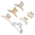 thumbnail image 2 of 6Pcs Pearl Hair Jaw Clips Cherry Pearl Transparent Trapezoidal Chain Design Pearl Hair Claw Clips for Daily Party, 2 of 12