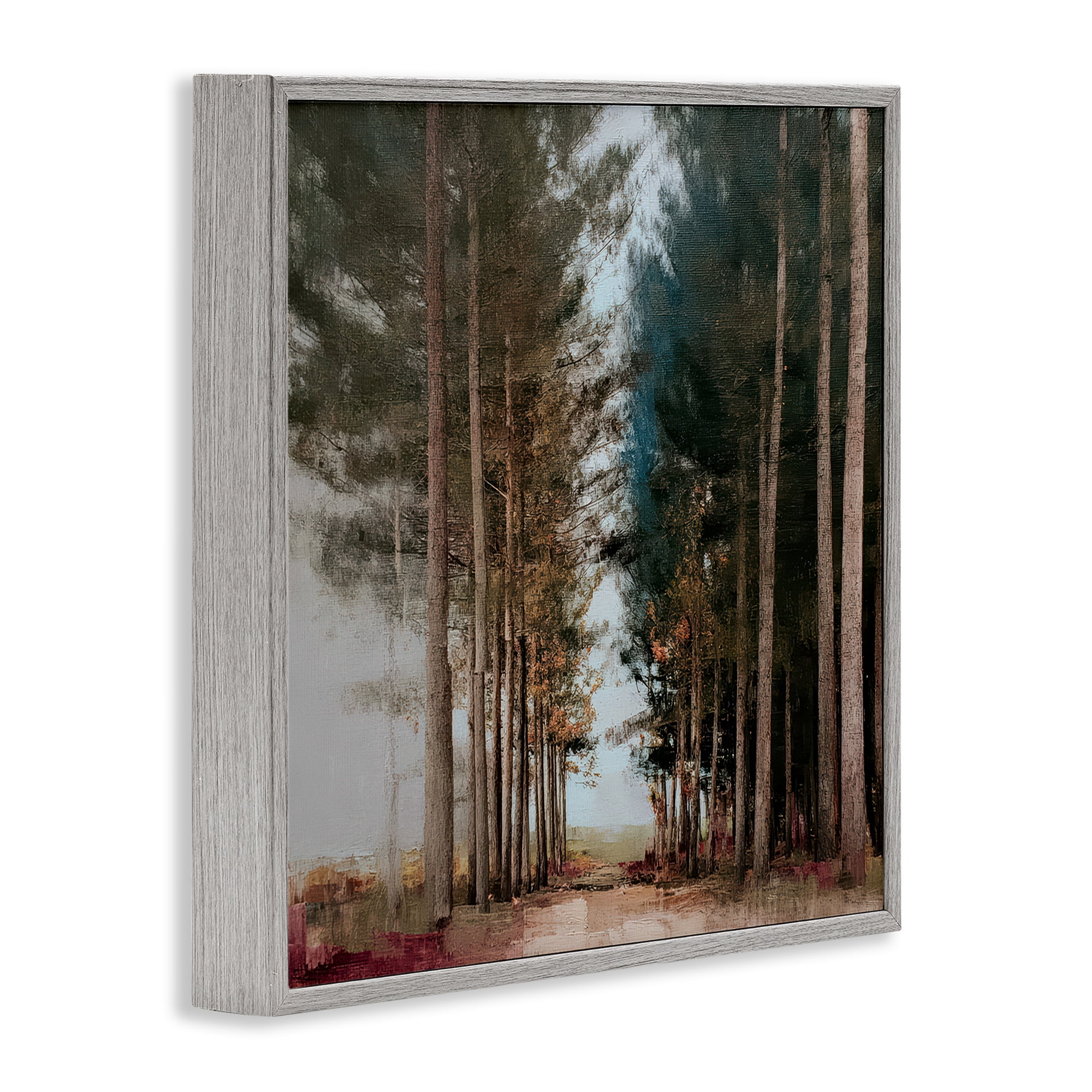 Stupell Industries Tall Trees Pathway Gray Framed Giclee Art, design by Kim Curinga
