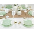 thumbnail image 3 of PLASTICPRO Elegant Plastic Dinner Plates Set Green White Tulip Plastic Silverware, 32 Pack, 3 of 6