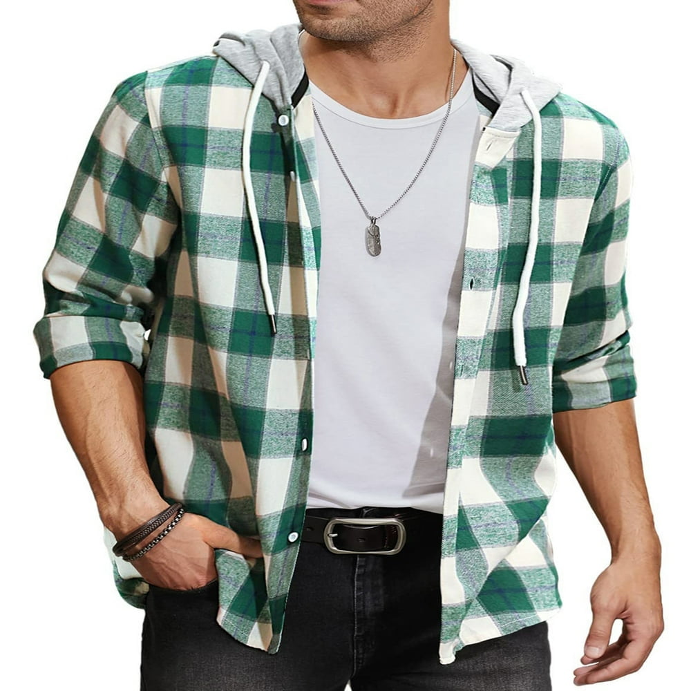 Flannel hoodie fit sale