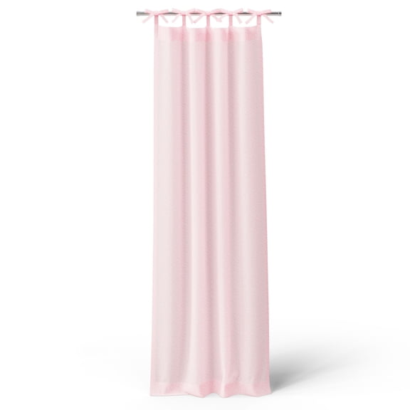 Mainstays Kids Pink Dotted Light Filtering Tie Top Single Curtain Panel, 38" W x 84" L