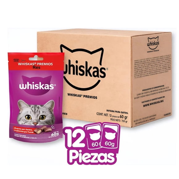 Caja Whiskas Premios Care 60 Gr (12 Pzas)