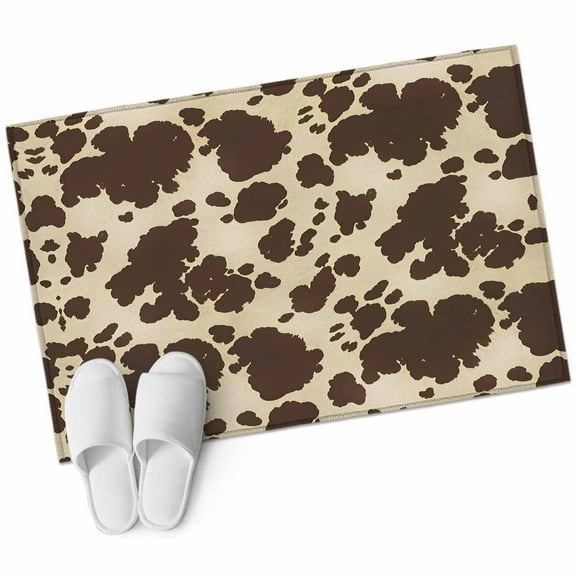 Brown Beige Bathroom Mat 2x3 FT, Non Slip Small Kitchen Mat, Modern Animal Texture Abstract Washable Soft Backed Front Door Throw Rug Non-Shedding Indoor Outdoor Doormat for Entryway Sink