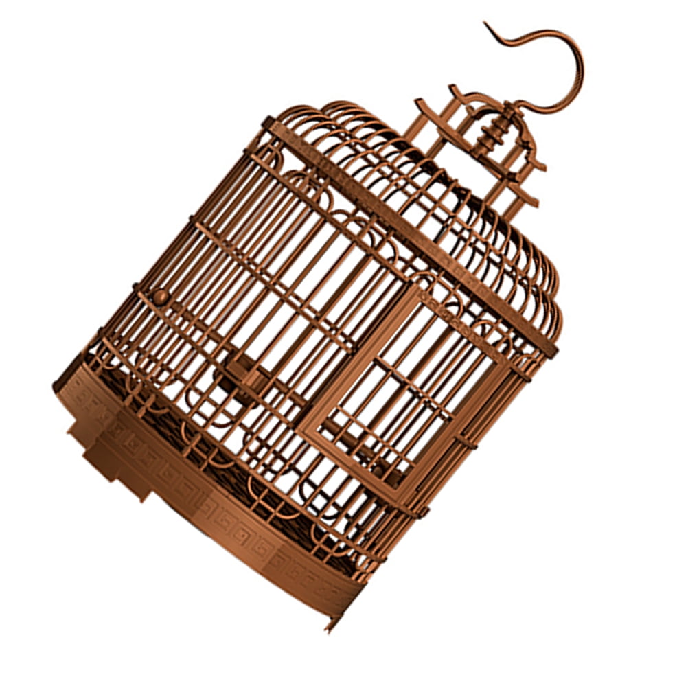 OFFIGAM Large Light Brown Bird Cage Villa Portable Travel Carrier for Parakeets Cockatiels and Small Birds