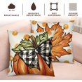 thumbnail image 5 of Autumn Outdoor Pillow Covers 18x18 Set of 2 Fall Burnt Orange Pumpkin Maple Leaves Polka Dots Decorative Throw Pillows Farmhouse Thanksgiving Cushion Cases for Home Couch Sofa, 5 of 6