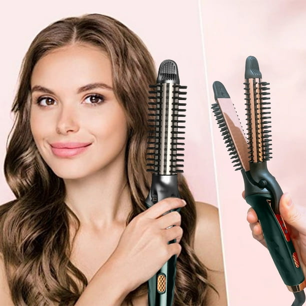 Rizador/alisador de cabello en 1 unidad. Incluye peine rizador para crear rizos y ondas playeras. Calentamiento rápido en 30 segundos. Barril largo para cabello largo.