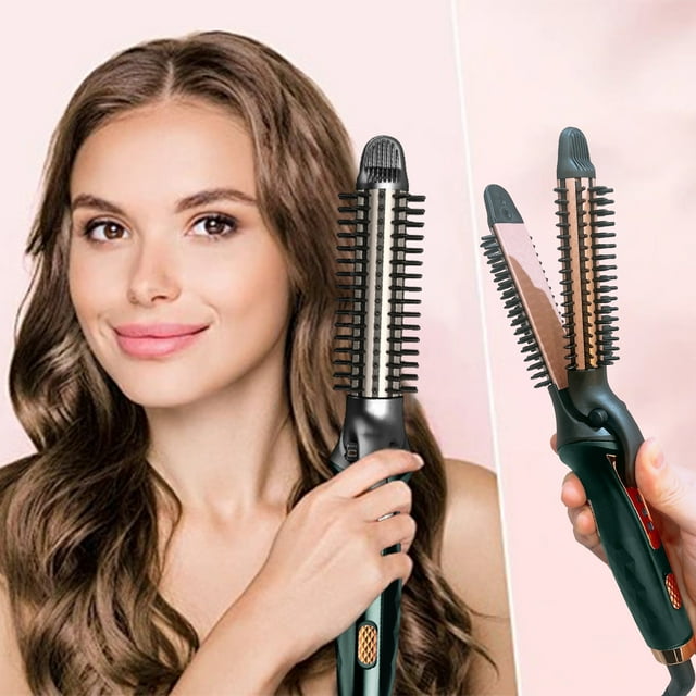 Rizador/alisador de cabello en 1 unidad. Incluye peine rizador para crear rizos y ondas playeras. Calentamiento rápido en 30 segundos. Barril largo para cabello largo.